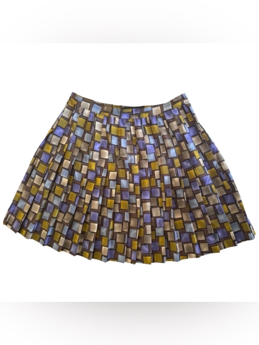 90s Express Campaign Internationale Block Pleated Skirt
